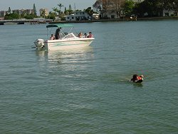 Mark in the water